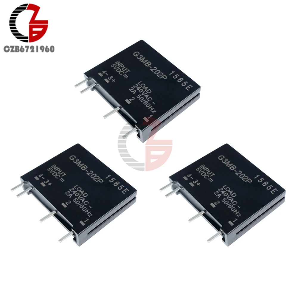 10 UNIDS//LOTE rel/é de estado s/ólido original G3MB-202P DC-AC PCB SSR Entrada 5VDC Salida 240V AC 2A