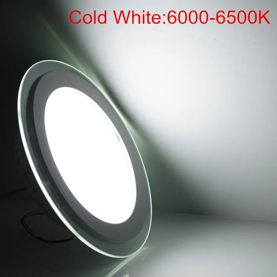  24W Round/Square Glass LED Ceiling light Recessed Dimmable LED Ceiling lamp Spot Ceiling Down Light - 32903621356
