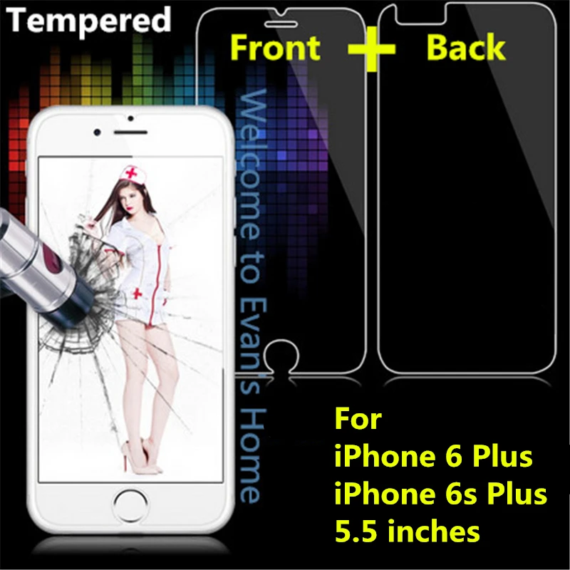 

1 pcs Front&1 pcs Back, For iPhone 6 6s plus Tempered Glass Screen Protector, for ip6 ip6s plus Protective Film, 5.5 inches