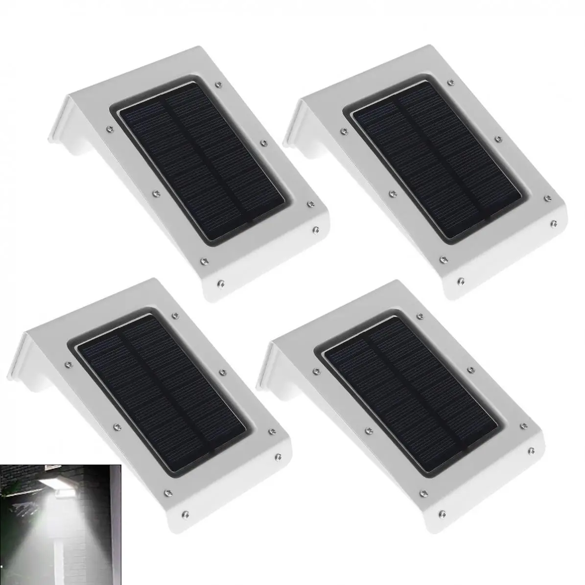 

4pcs Solar Energy 20 LED Human-Induction Wall Lamp Outdoor Garden Home Lighting Multi-Functional Wall Lamp