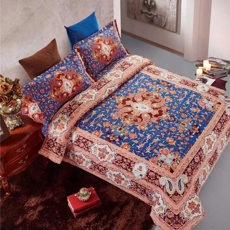 

4pcs Beding Cover Set 3d boho Mandala printing bed sheet With Pillow Case Indian Home Decor Bedspread tapestry Wholesale Hot