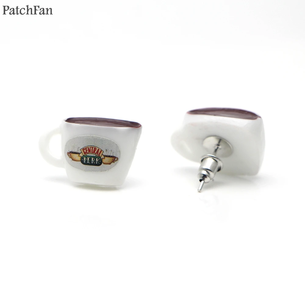 

Patchfan bride earrings fashion friends coffee cups trendy decoration acrylic accessories for women jewelry gifts A0914