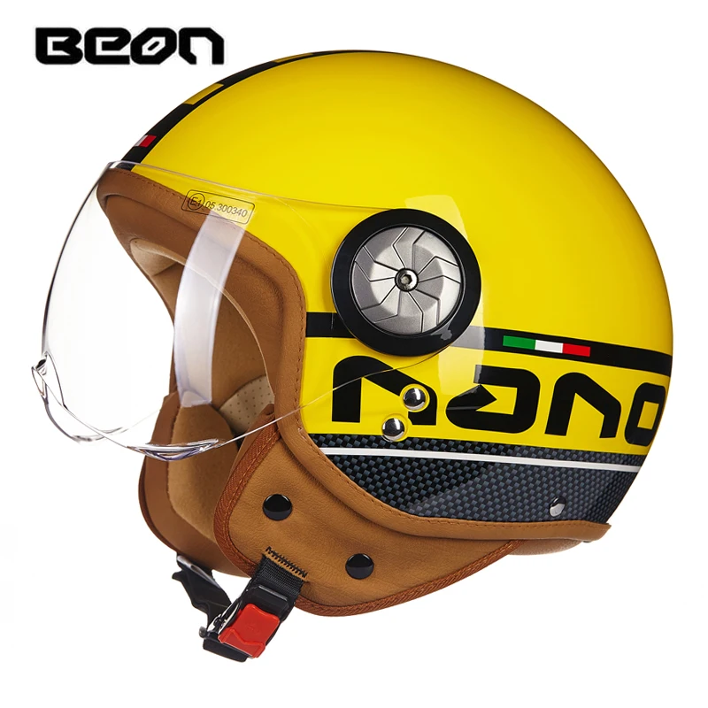 BEON moto rcycle шлем 3/4 с открытым лицом ретро-шлем capacete DOT Сертифицированный для мужчин и женщин cascos para moto половина шлем - Цвет: 7