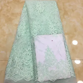 

African Lace Fabric 2019 French Sequins Net Lace new gold sequin fabric 5yard High Quality African Tulle Sequin Lace Fabric