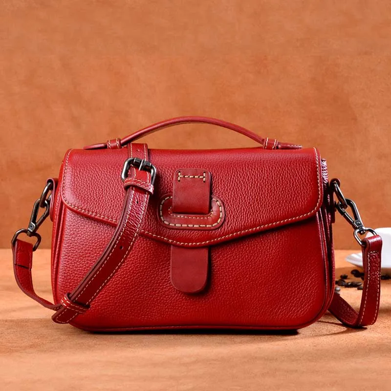 Difenise Women Genuine Leather Vintage Shoulder Bags Cowhide Thread ...