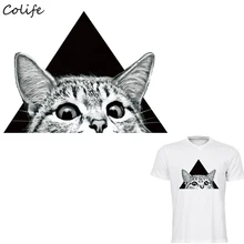 Vestiti Adesivi Occhi di gatto di Stampa Su T-Shirt FAI DA TE Accessori Vestiti Nuovi di Disegno Decorazione Lavabile Parches Para La Ropa 25x18 centimetri
