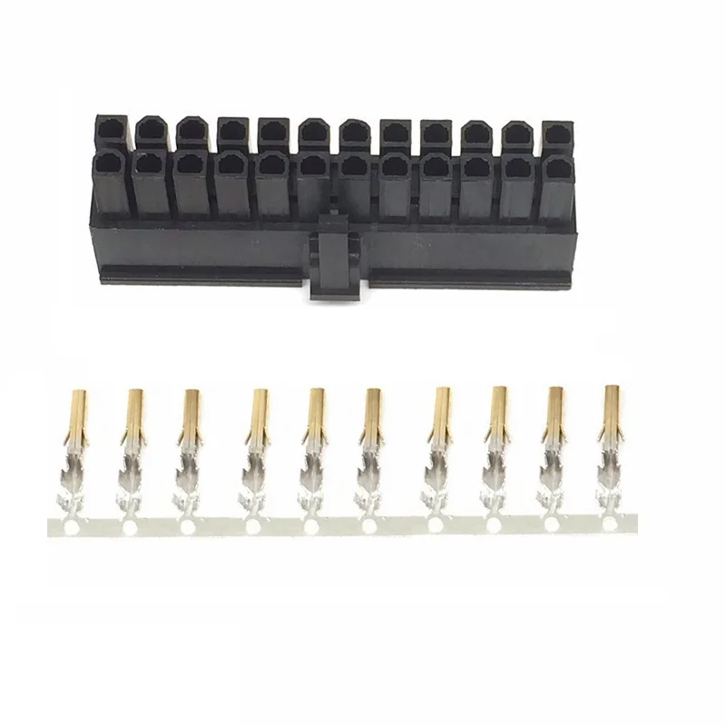 

10 sets 5557 4.2 mm 24 pin Male housing Plug Computer ATX Mainboard CPU 24 Position Power Connector plastic shell + Terminal