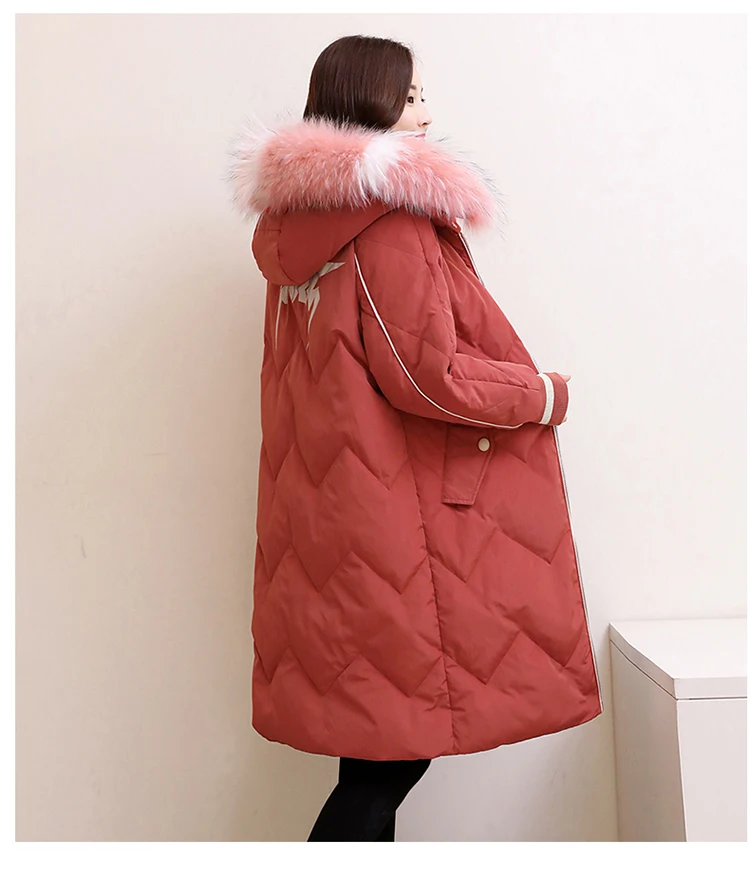 Long Femmes Nouveau Le Hiver Col Couleur À Édition Et Vêtements Vers vert 2018 Han Lâche Noir 90214 Genou La rouge Mode Manteau Raton Laveur Bas Veste Moyen nA8dtxXzt