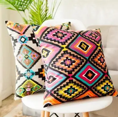 

Colorful kilim pattern cushion cover geometric pillow cover throw pillowcase sofa throw pillow case indoor