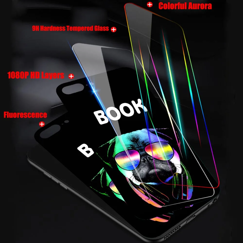 Tempered Glass Luminous Case For Xiaomi Mi 8 Lite Case on MI8 Lite Case Soft TPU Bumper Phone Cases For Xiaomi Mi 8 Lite Mi8Lite (9)