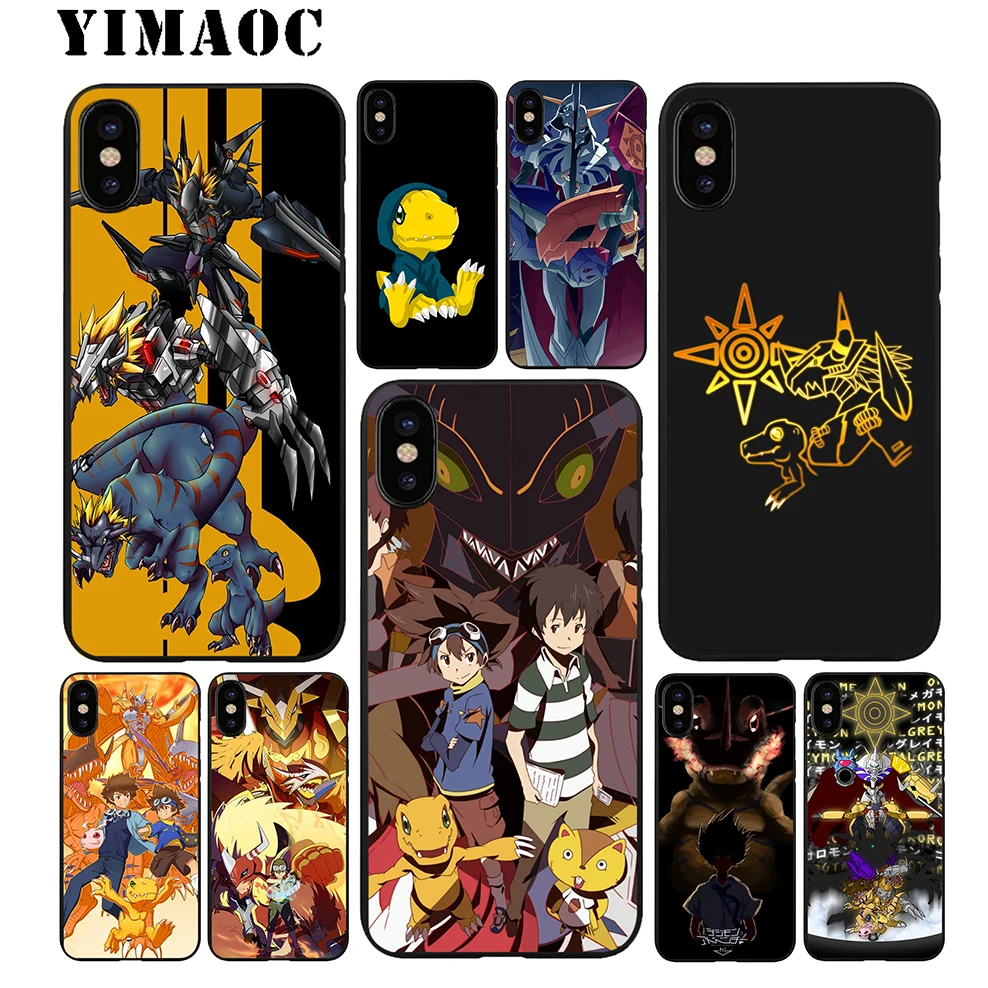YIMAOC Greymon Anime Japan Soft TPU Black Silicone Case for iPhone X or 10 8 7 6 6S Plus 5 5S SE Xr Xs Max |