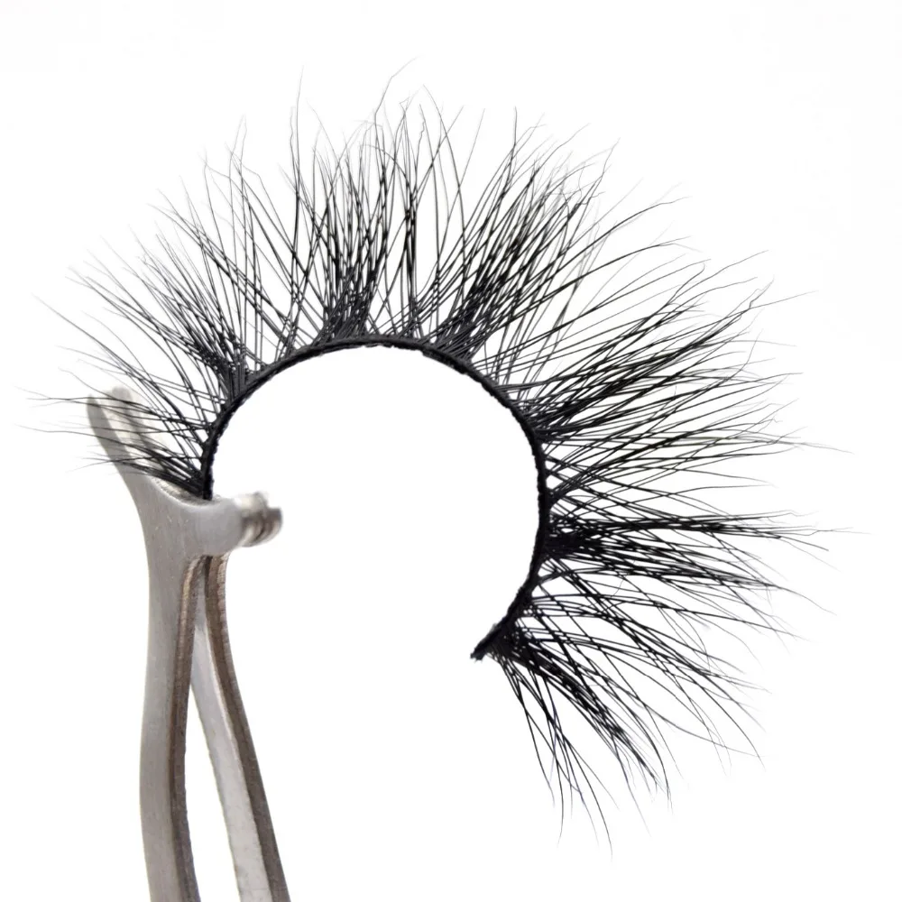 

Visofree Mink Lashes Criss-crossed False Eyelashes Hand Made Natural Fluffy Look 3D Mink Eyelashes cruelty-free cotton band 01E