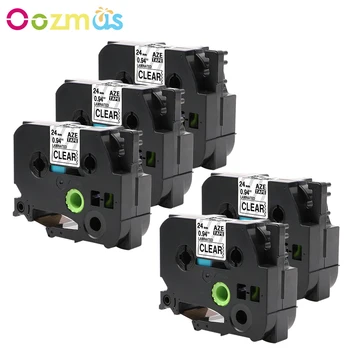 

5pcs/lot Tze Tape TZ151 TZe151 Laminated Adhesive tz-151 tze-151 Labels Tape Compatible For Brother P Touch black on clear