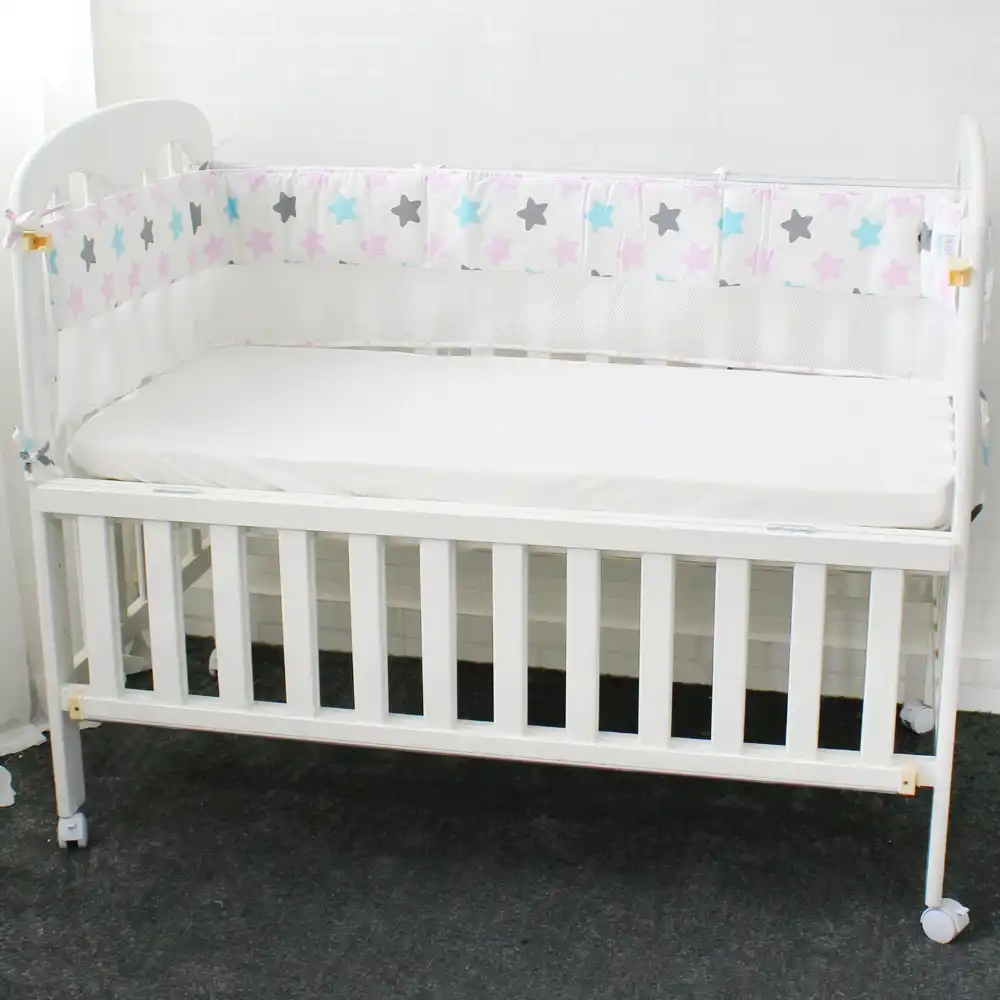 1 Pcs Mesh Crib Bumpers Breathable Star Crown Tree Cloud Baby