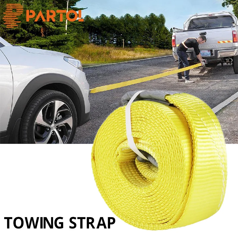 Partol Yellow Nylon 3" 6m 20ft Towing Strap 20000LBS High Strength