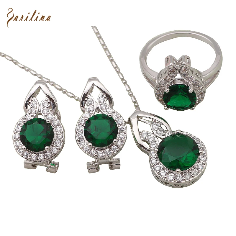 

Fashion jewelry Sets Black & White Cubic Zirconia 18K White Gold Plated Pendants/Ring/Earring jewelry set S029 (1PC)