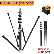 HPUSN B5 Collapsible 210cm Light Stand 6.9ft Metal portable foldable tripod for studio Flash lighting Kits support 5 section