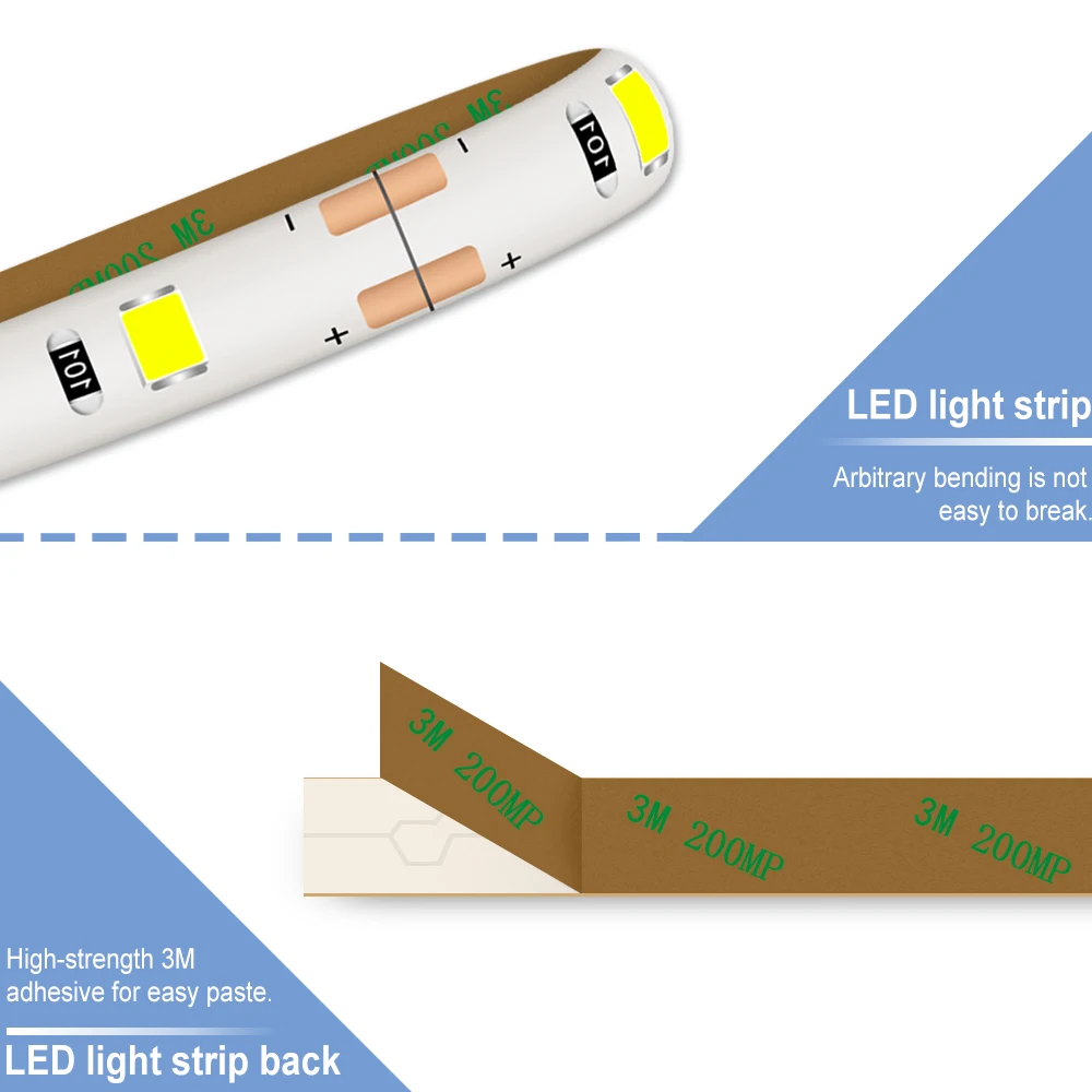 Led Strip Light 5V USB Waterproof Diode Neon Ribbon Flexible Light Tape SMD 2835 Fita Led TV PC Desktop Background Bias Lighting