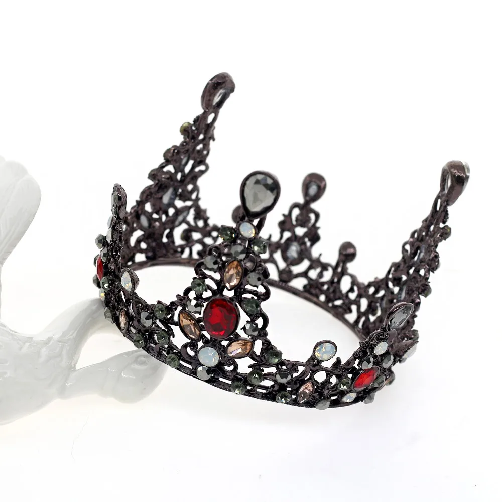 

Vintage Round Crystal Wedding Queen Crown Bridal Women Pageant Prom Tiaras and Crowns Wedding Bridal Hair Jewelry Accessories