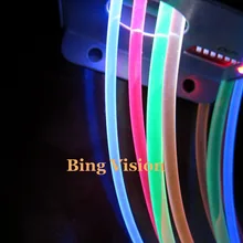 Хорошее качество супер яркий 4 мм сторона свечение твердое ядро волокно, 50 м волоконно-оптический кабель, супер мягкий, для волоконно-оптического освещения