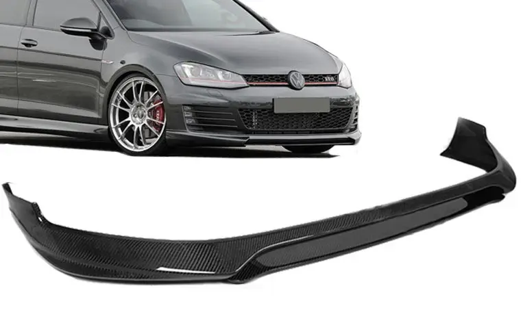 Real Carbon fiber Front Lip spoiler for Volkswagen VW GOLF 7 VII MK7 GTI Bumper 2014UP