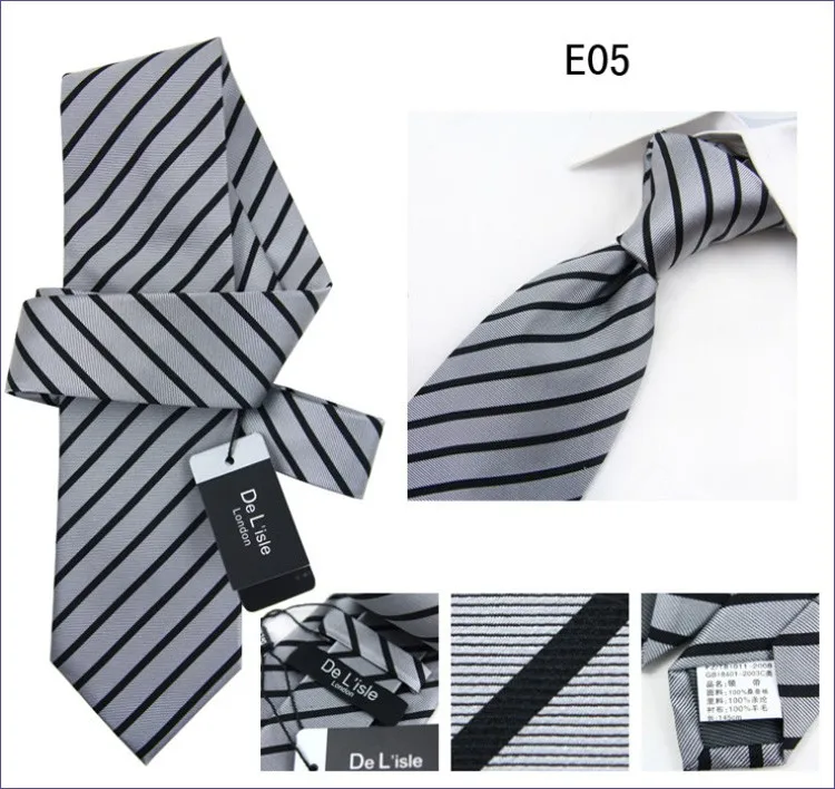 Высокое качество striped jacquard натуральный шелковый галстук 8.5 см классический галстук ручной работы Бизнес Свадебные Для мужчин подарок