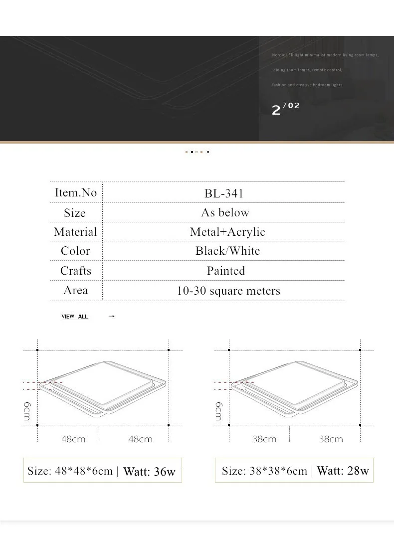 Modern LED Lamp Ceiling Dimmable Ceiling Lights For Living Room Bedroom 11