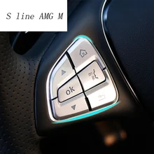 Автомобильный стиль, кнопки рулевого колеса, накладка, наклейки для Mercedes Benz GLC A C Class W205 X253 CLA C177 GLA X156, аксессуары