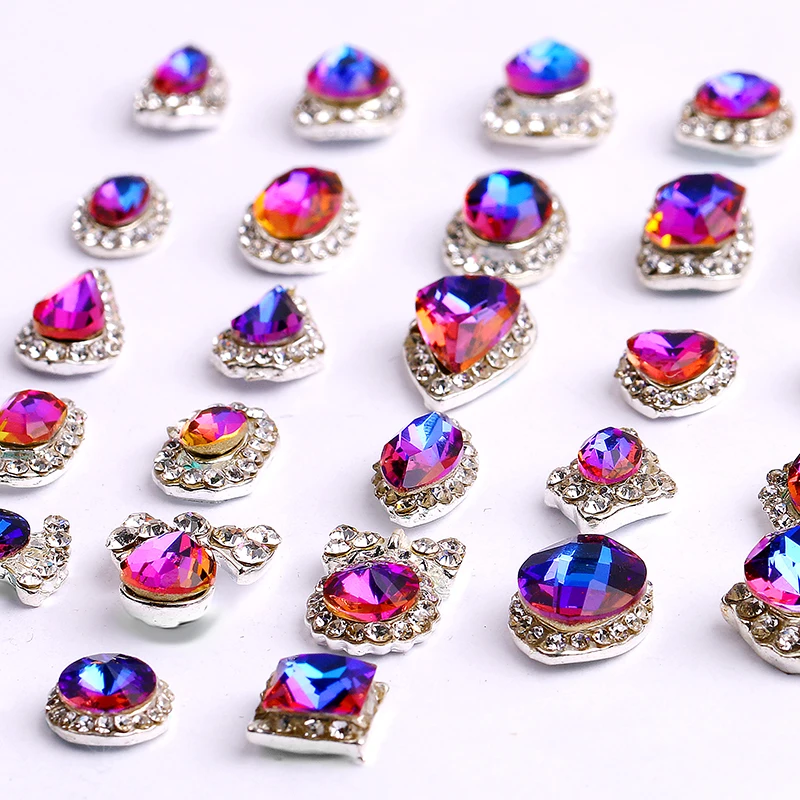 Arte do Unha 3d de Luxo Brilhante Diamante Strass Liga Decorações Charming Moda Faça Você Mesmo Distintivo Trabalho 100 Pçs 7 100 pçs 3d de luxo brilhante diamante