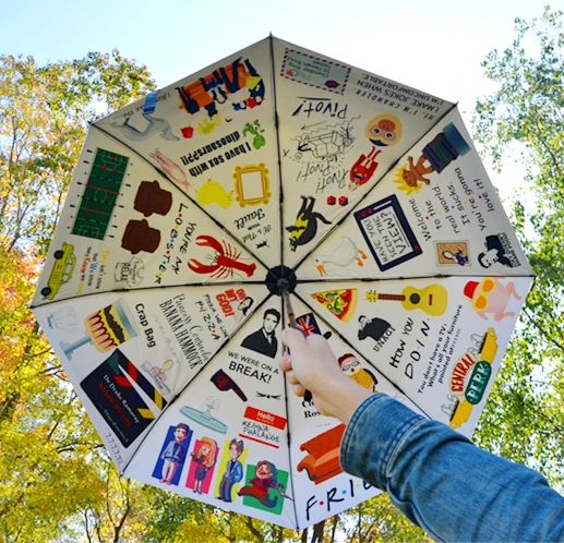 

TV Series Friends Characters Cartoon Rain Sun Floding Umbrella Paraguas Collectible Women Outdoor Parapluie Accessories Gift