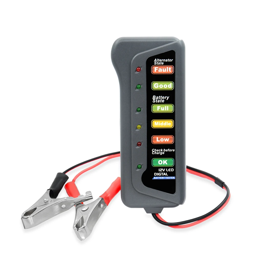 12V Digital Battery Alternator Tester for Car Motorcycle battery monitoring tester