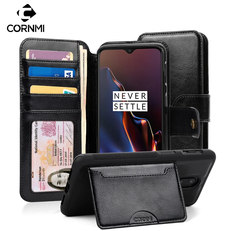 

Cornmi Wallet Case for Oneplus 6T Detachable Flip Leather Cover 6.4 inch with Card Coins Slots Handbag Women Purse