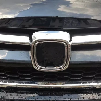 

WELKINRY car auto cover For Honda CR-V CRV 2015 2016 glossy ABS chrome front grille headstock trademark hood bonnet logo trim