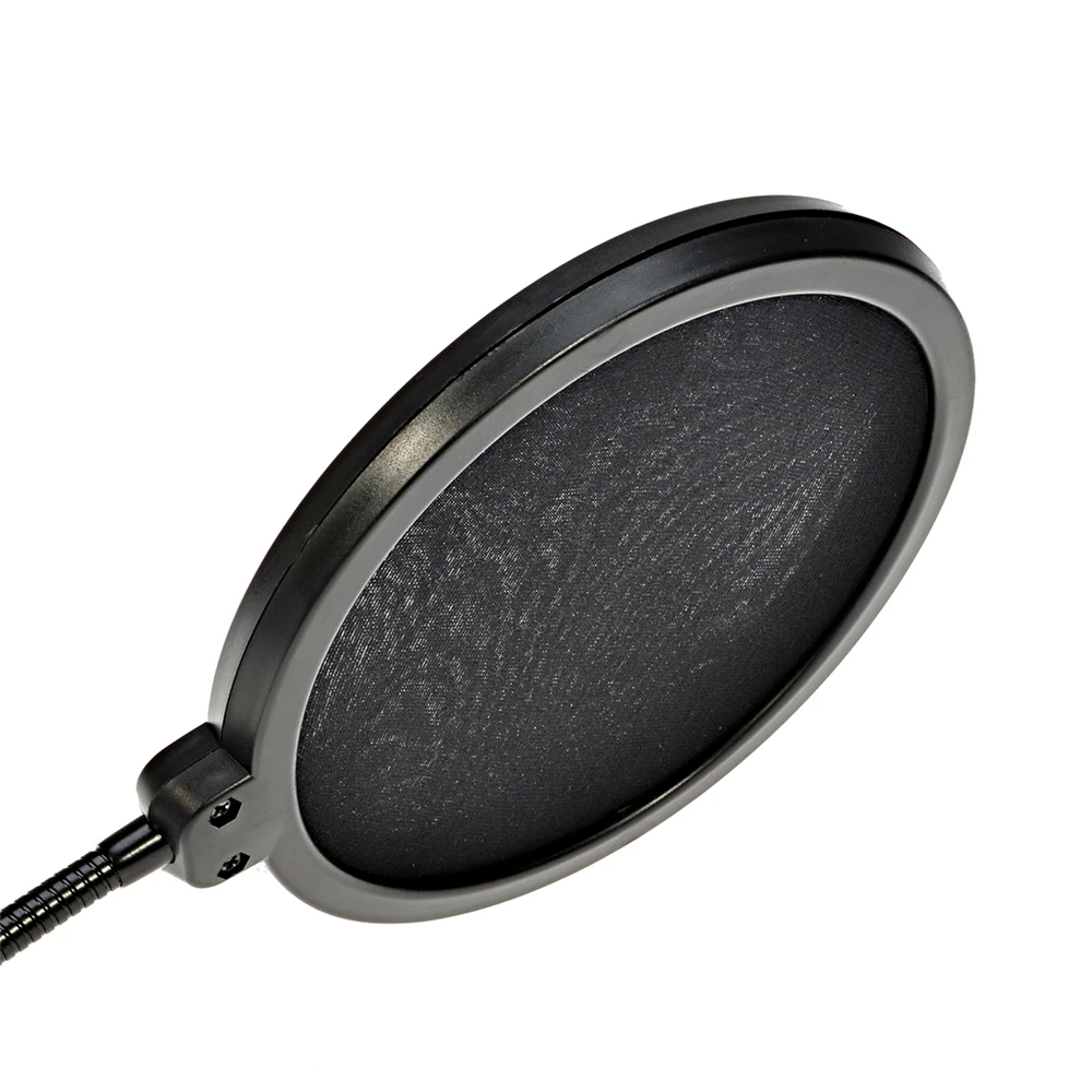 Двойной Слои Поп фильтр PF-60 черный 6-Inch зажим на микрофон Микрофон для конденсаторный микрофон студия Запись спрей защита караоке