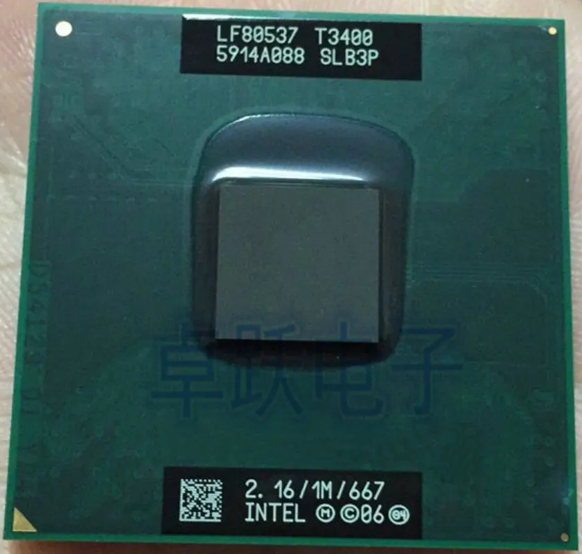 Intel ноутбук cpu T3400 SLB3P 2,16/1 M/667 поцарапанные части