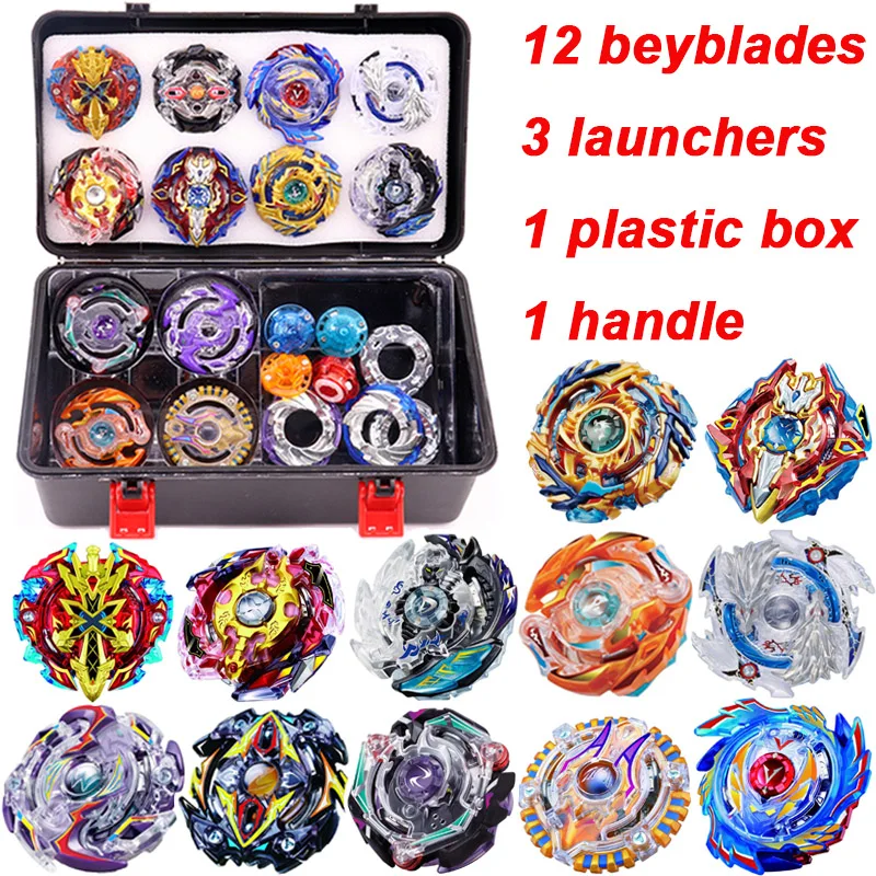

New Beyblade Burst Bey Blade Toy Metal Funsion Bayblade Set Storage Box With Handle Launcher Plastic Box Toys For Children