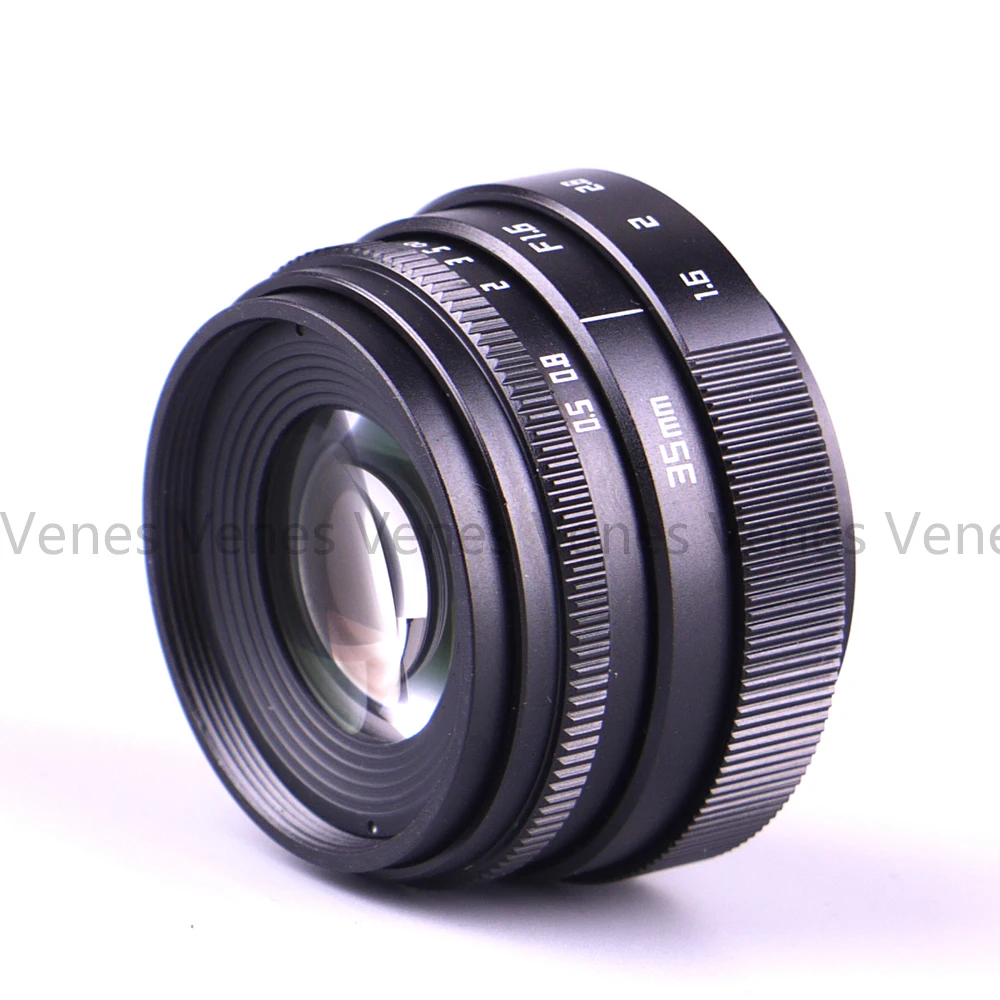 Мини 35 мм f/1,6 APS-C ТВ Объектив+ бленда+ макрокольцо+ C к адаптеру камеры для Nikon 1 Micro 4/3 для CanonM Pentax Q Nex Fuji