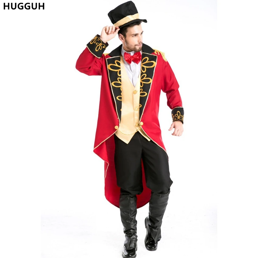 HUGGUH Mens Clothing Circus Cosplay Costume Halloween Masquerade Role Play Beast Trainer Tuxedo