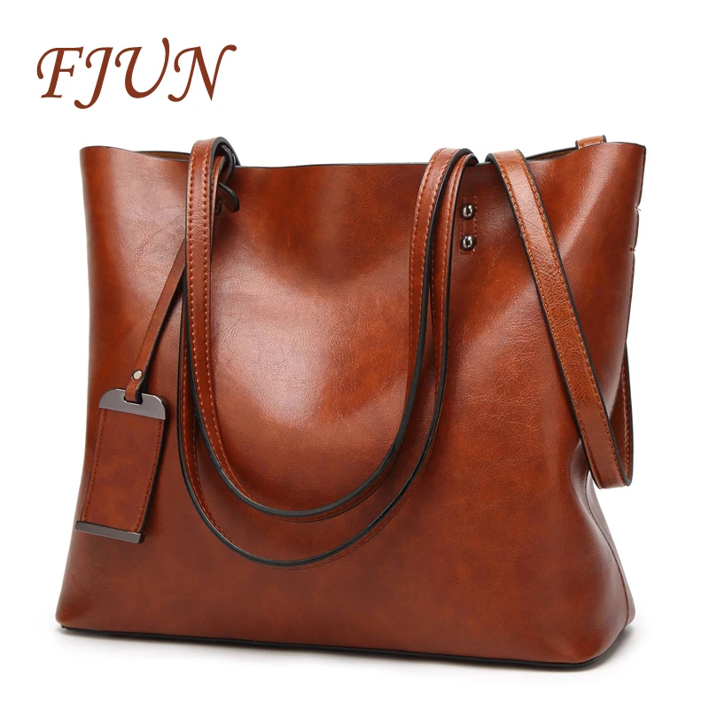 

FJUN Luxury Handbags Women Bags Designer High Quality Leather Women Bag Black Big Solid Women Shoulder Bags Large Capacity Tote