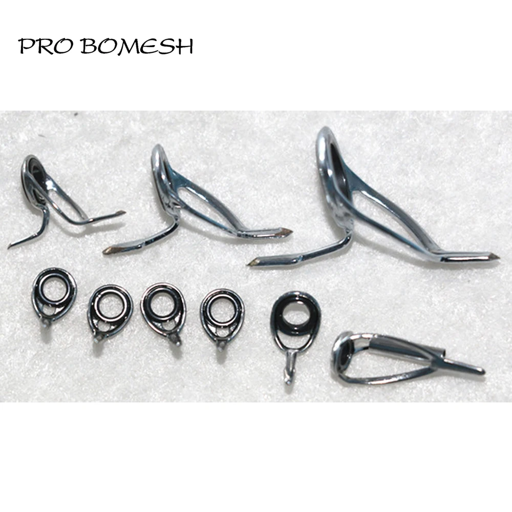 

Pro Bomesh 3.8g 9pcs/Kit Light Casting Rod Guide Set SIC Ring Stainless Steel Guide DIY Custom Rod Building Accessory
