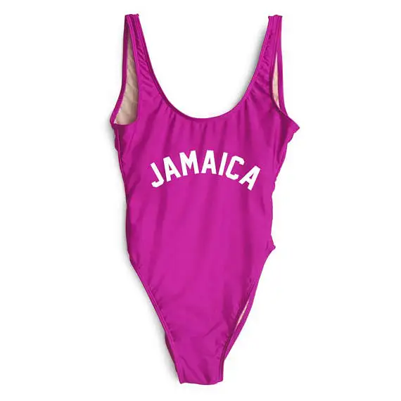 OKOUFEN Jamaica Fun Bathing Suit Swimwear Swimsuit One Piece Backless