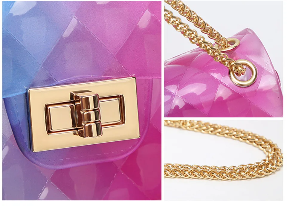 alta qualidade transparente xadrez jelly chian crossbody