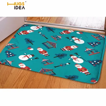 

HUGSIDEA New Christmas Snowman Printing Living Room Outdoor Carpet Kitchen Bathroom Door Childrens Play Area Rugs Hotel Room Mat