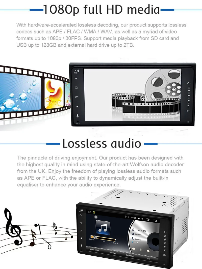 7 дюймов 2 Din Android 1 система автомобильный DVD GPS аудио Радио мультимедийный плеер для