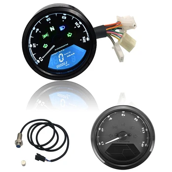 

Motorcycle Meter Odometer LED Digital Indicator Light Tachometer Speedometer Oil Meter Multifunction With Night Vision Dial
