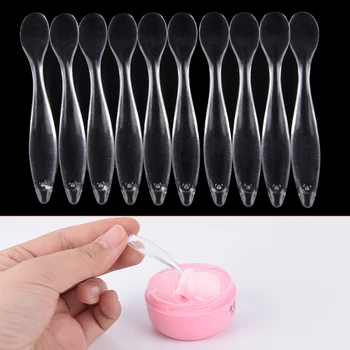 

10Pcs DIY Transparent Plastic Mask Spoon Cosmetic Spatula Facial Mask Stick Masks Cream Face Beauty Makeup Tool