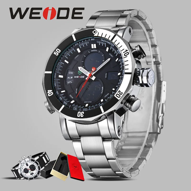 

WEIDE watch dress watch business casual stainless steel date digital luxury quartz water resistant watches sport relogio clock