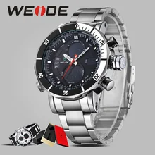 WEIDE watch dress watch business casual stainless steel date digital luxury quartz water resistant watches sport relogio clock 