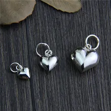 Настоящее 925 пробы, серебряные аксессуары, подвеска в форме сердца, подвеска, подходит для DIY браслета, ожерелье, хорошее ювелирное изделие