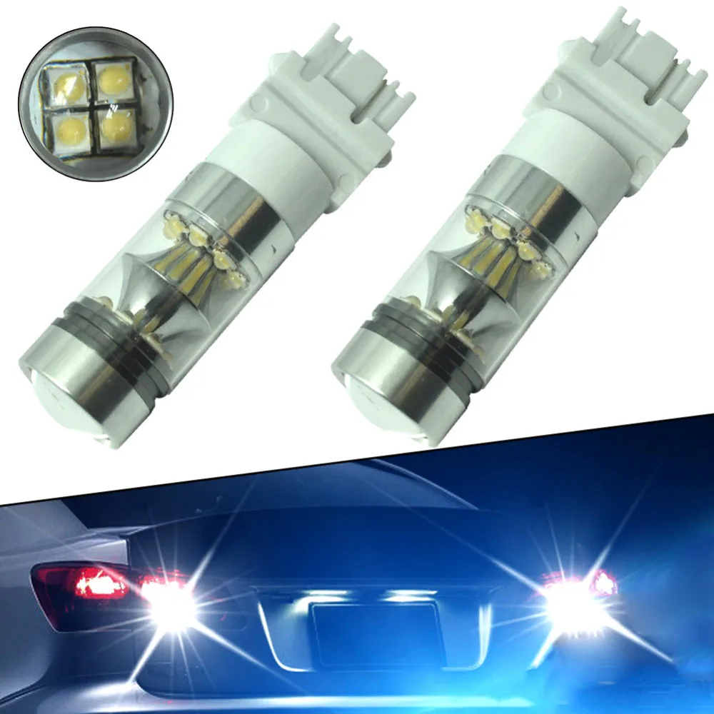 

2pcs Car 3156/3157/H7 Car LED Backup Reverse Light 100W High Power 6000K White Projector Bulb